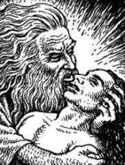 God breathing into Adam the breath of life